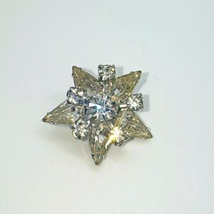 Mid Century Star flower rhinestone Lingerie brooch.